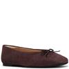 CLARKS WOMENS BEFANA BOW LEATHER FLATS - BROWN